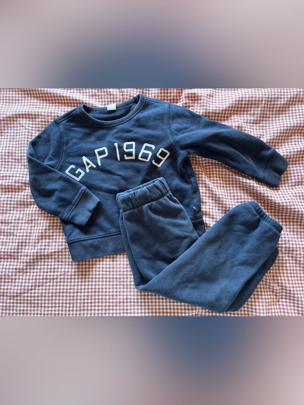 GAP Navy Kids Sweatshirt & Joggers Set - White Logo